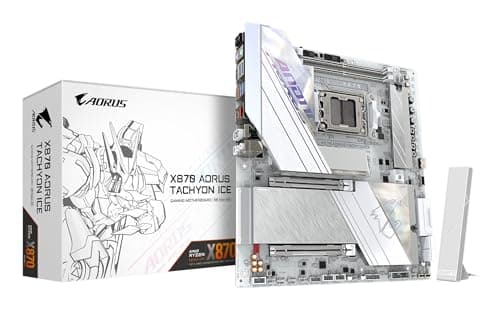 GIGABYTE X870 AORUS Tachyon Ice Mainboard – Unterstützt AMD Ryzen 9000 CPUs, Digitale 18+2+2 Phasen VRM, bis zu 9600 MHz DDR5 (OC), 1 x PCIe 5.0 + 2 x PCIe 4.0, Wi-Fi 7, 5 GbE LAN, USB 4