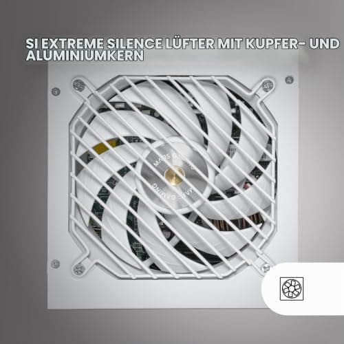 MARSGAMING MPB850SI, PC-ATX-Netzteil 850W, 7 Jahre Garantie, 80Plus Bronze 230V, 90% Effizienz, SI Extreme Silence Lüfter mit Kupferkern, AI2-RPM-, DC-DC- und SMD-Technologien, Weiß MPB850SIW Bild 4
