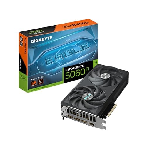 Gigabyte GeForce RTX 5060 Ti Eagle OC 16G Grafikkarte – 16 GB GDDR7, 128 Bit, PCI-E 5.0, 2617 MHz Kernfrequenz, 3 x DisplayPort, 1 x HDMI, GV-N506TEAGLE OC-16GD