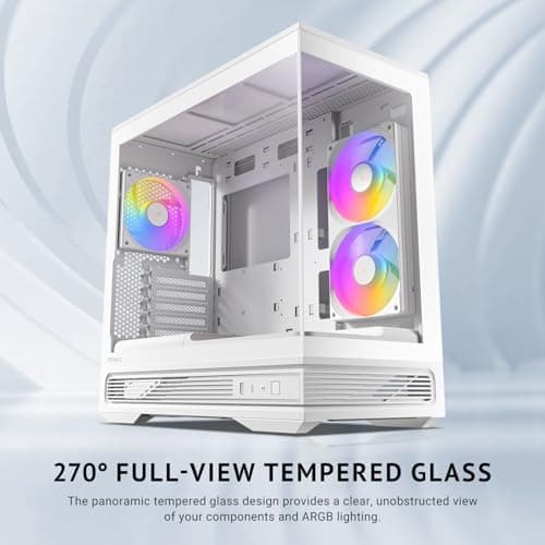 ANTEC Constellation C2M ARGB White Micro-ATX PC Gehäuse – Kompakter Gaming Tower mit ARGB und Tempered Glass, Weiß Bild 4