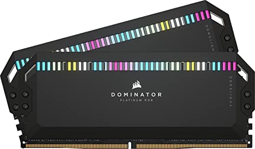 CORSAIR DOMINATOR PLATINUM RGB DDR5 RAM 64GB (2x32GB) Bis zu 5600MHz CL40-40-40-77 1.25V Intel XMP 3.0 Desktop-Arbeitsspeicher – Schwarz (CMT64GX5M2B5600C40)