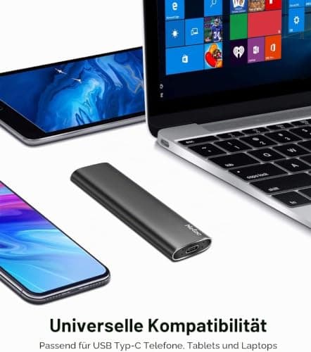 Netac USB Externe Festplatte SSD 250GB External High Speed USB c 3.2 g2 Aluminium - Portable SSD 250 GB Bild 8