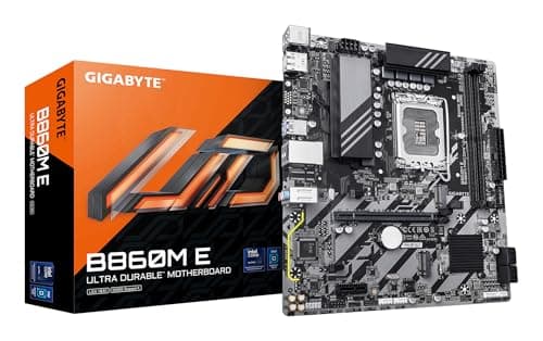 GIGABYTE B860M E Mainboard - Intel Core Ultra Series CPUs, 4+1+2 Phasen VRM, bis zu 8800MHz DDR5 (O.C), 2xPCIe 4.0 M.2, 1GbE LAN, USB 3.2 Gen 1