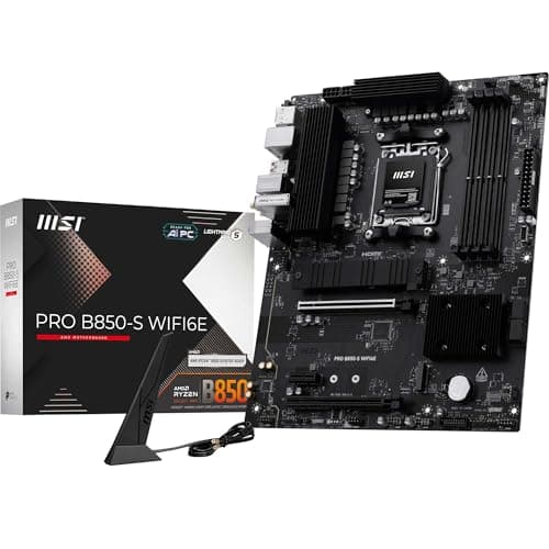 MSI PRO B850-S WIFI6E Mainboard, ATX – Unterstützt AMD Ryzen 9000/8000/7000 Prozessoren, AM5 – DDR5 Arbeitsspeicher-Boost (8200+ MT/s OC), PCIe 4.0 x16, M.2 Gen5, Wi-Fi 6E, 2,5G LAN