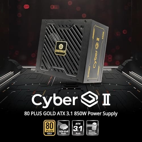 Enermax CYBERG II 650 Watt | Nicht-modulares ATX 3.1-Netzteil | 2X PCIe (6+2) |80 Plus Gold |geräuscharmer 120mm SB-Lüfter | 105°C jap. Kondensatoren |ERV650G-AHG-NAC CYBERG II 650W Bild 4
