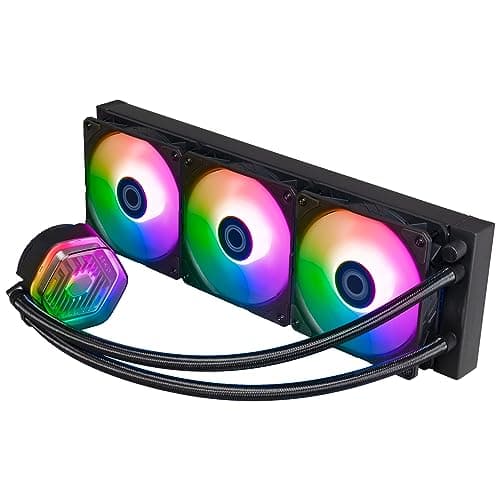 Cooler Master MasterLiquid Atmos 360 Black CPU-Wasserkühler – AIO-Wasserkühlung, Doppelkammerpumpe, vorinstallierte Sickleflow 120 Edge-Lüfter, adressierbares Gen 2 RGB, LGA1700- & AM5 – Schwarz Bild 8