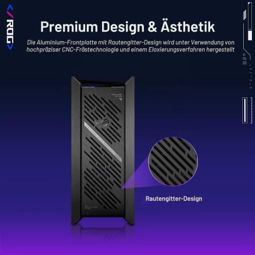 ASUS ROG Strix Helios II EATX Mid-Tower Gaming PC Gehäuse (Seitenteile aus gehärtetem Glas, 4X vorinstallierte 140 x 28 mm Lüfter, GPU bis zu 450 mm, 420-mm-Radiatorhalterung) | Schwarz Bild 4