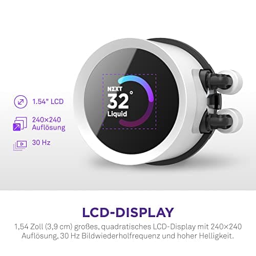 NZXT Kraken Serie – AIO CPU-Flüssigkeitskühler – Anpassbares LCD-Display – Hochleistungs-Lüfter – Kompatibel mit Intel® & AMD® Sockel – 280 RGB – Weiß Bild 6