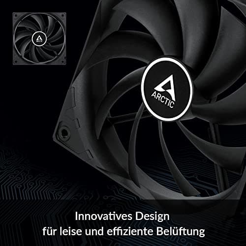 ARCTIC F12 PWM - PC Lüfter, 120 mm Gehäuselüfter, Case Fan mit Standardgehäuse, PWM-Signal reguliert Lüfterdrehzahl, Push- oder Pull Konfiguration möglich, 230-1350 rpm - Schwarz Bild 8