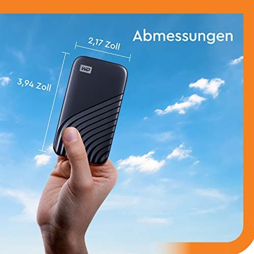 WD My Passport SSD 2 TB mobiler SSD Speicher (NVMe-Technologie, USB-C und USB 3.2 Gen-2 kompatibel, Lesen 1050 MB/s, Schreiben 1000 MB/s) Mitternachtsblau, Festkörper-Laufwerk Bild 5