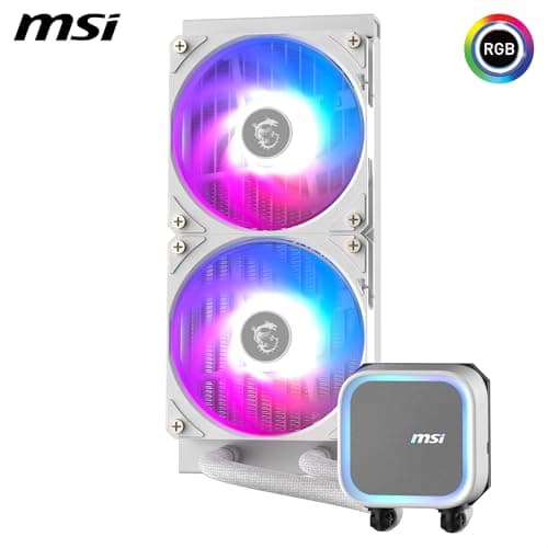 MSI MAG CORELIQUID A13 240 WHITE AIO CPU-Wasserskühler - Volle CPU-Abdeckung, verbessertes Wasserkanal-Design, CycloBlade 7, Split-Flow Radiator, Rifle-Lager Bild 6