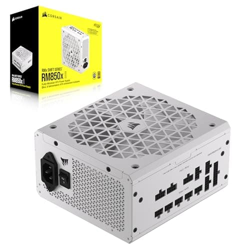 Corsair RM850x SHIFT Vollmodulares ATX-Netzteil - Modulare Seitenschnittstelle - ATX 3.1- & PCIe 5.1-kompatibel - Null-Drehzahl-Lüftermodus - 105°C-Kondensatoren - 80 PLUS Gold-Effizienz - Weiß 850 Watts Weiß Bild 2