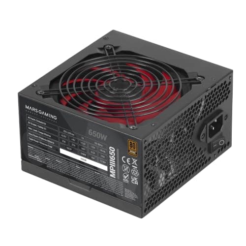 Mars Gaming MPIII650, PC ATX 650W Netzteil, 5 Jahre Garantie, 85% Wirkungsgrad, Digital APFC System, 120mm AI-RPM FDB Lüfter, DC-DC und SMD Technologien, extra Lange Flachkabel, Schwarz Bild 3