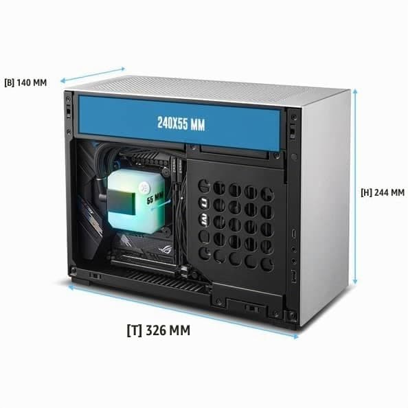 Lian Li DAN Cases A4-H2O Mini-ITX Gaming PC Gehäuse Silber | Kompaktes SFF Case aus Aluminium & Stahl mit PCIe 5.0 Riserkabel Bild 5
