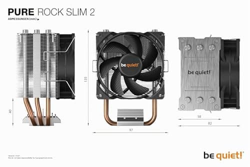 be quiet! Pure Rock Slim 2, CPU Kühler, 130W TDP, Pure Wings 2 92mm PWM Lüfter, 3 Heatpipes, asymmetrisches Design, Slim Tower Bild 6