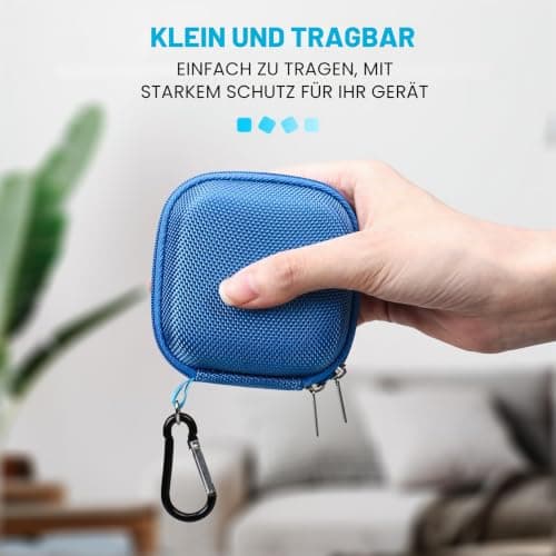 Lacdo Festplattentasche Schutzhülle für Crucial X10 / Crucial X9 / X9 Pro / X10 Pro Portable SSD 1TB 2TB 4TB 6TB 8TB Externes Solid State Laufwerk, Hart Eva Schockfeste Wasserdicht Reisetasche, Blau Bild 6