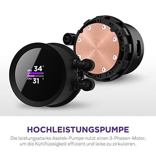 NZXT Kraken Serie – AIO CPU-Flüssigkeitskühler – Anpassbares LCD-Display – Hochleistungs-Lüfter – Kompatibel mit Intel® & AMD® Sockel – 280 – Schwarz Kraken 2023 280mm Schwarz Bild 8