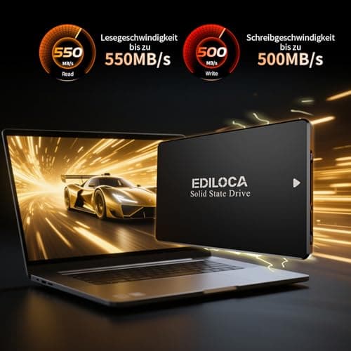 Ediloca SSD 1TB, SSD Festplatte Intern, 2.5" SATA III, bis zu 550MB/s, 3D NAND TLC, Kompatibel mit Laptop und PC-Desktop(ES106 Black) Bild 8