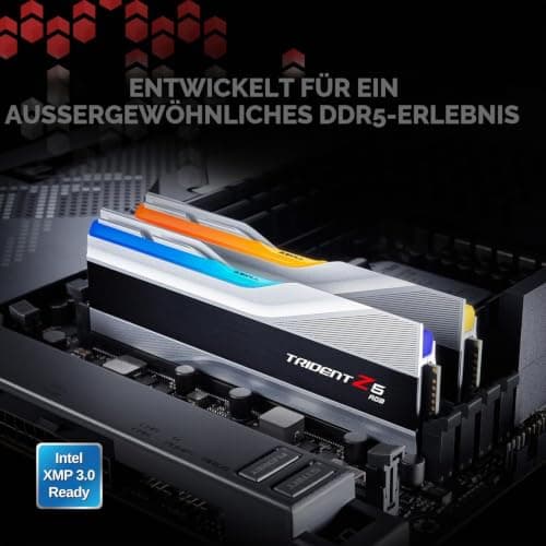 G.Skill Trident Z5 RGB Series (Intel XMP) 32GB (2X 16GB) 288-pin SDRAM DDR5 7200 CL34-45-45-115 1,40V Dual Channel Desktop Memory F5-7200J3445G16GX2-TZ5RS (Metallic S) Silber Metallic Silver Bild 4