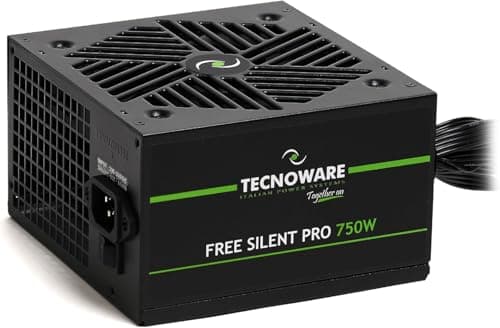Tecnoware Power Systems Netzteil Free Silent PRO 750 für erweiterte PCs mit NVIDIA GeForce GTX - RTX Grafikkarte, leiser Lüfter, PCI-E Anschlüsse, CPU 4+4, SATA, Molex 750W ATX PCI-E Bild 2