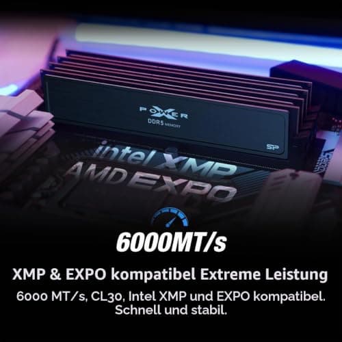 Silicon Power DDR5 32GB (2x16GB) Value Gaming 6000MT/s (PC5-48000) 288-pin CL36 1.35V UDIMM Desktop Memory Module RAM SU032GXLWU60FFDJEC Bild 6