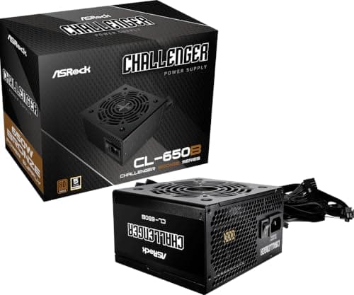 ASRock Challenger Power Supply 650W ATX 2.52 120mm Golf Blade Fan 5 Years Warranty Taiwanese Capacitor CL-650B 80 Plus Bronze Certified Non-Modular Bild 3