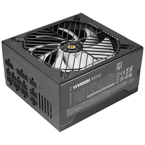Tacens Valeo V 800M, ATX 3.1 Netzteil 800W, 10 Jahre Garantie, 80Plus Silver, AI2-RPM FDB 140mm Lüfter, Japanische Kondensatoren 105°C, Modulares Kabelmanagement, PCIe 5.1 und 12V 2x6, schwarz 1VV800M Bild 2
