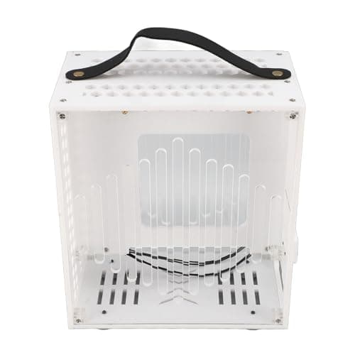 ASHATA Tragbares Miniatur-ITX-Desktop-Gehäuse mit Effizientem Luftstrom für Gaming-Unternehmen, Transparentes Acryl, 23 X 20,5 X 12 cm (White)