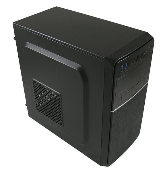 LC-POWER LC-2015MB | Micro-ATX Office PC Gehäuse | Mini-ITX kompatibel | 320 mm GPU | 2X USB 3.2 | 5,25" & 3,5" Schächte | Schwarz Bild 4