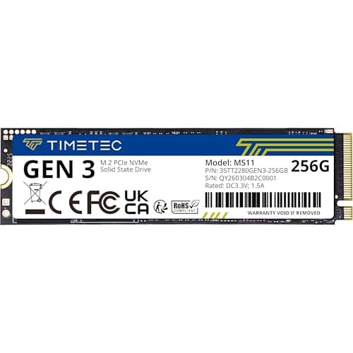 Timetec SSD 256GB NVMe PCIe Gen3x4 8Gb/s M.2 2280 3D NAND TLC 150TBW High Performance SLC Cache Read/Write Speed Up to 1,600/1,000 MB/s Internal Solid State Drive (256GB) Bild 2