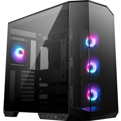 MSI MAG PANO 100R PZ ATX PC-Gehäuse - ATX-Kapazität & Back-Connect Mainboard Unterstützung, Vertikale GPU-Halterung, GPU-Halterung, Staubfilter, Doppelkammer, USB 20Gbps Typ-C