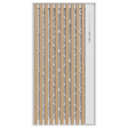 Itek Gehäuse Woody – Gaming Tower – ATX – 3x14cm weiße Lüfter – 2X USB 3.0 – Type-C – Front aus Holz – Seitenteil aus gehärtetem Glas – Weiße Edition Bild 4