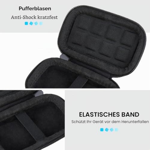 Lacdo Festplattentasche Hartschalentasche für Kingston XS1000 / XS2000 / XS1000R SSD 500GB 1TB 2TB Portable Tragbares Externes Solid-State-Laufwerk USB 3.2 Eva Stoßfest Aufbewahrungstasche, Schwarz Bild 6