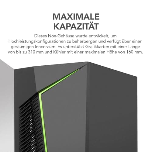 NOX Xtreme Products Infinity Zeta – Micro ATX/ITX Mini-Tower mit dynamischem ARGB Rainbow, Seitenteil aus gehärtetem Glas, Platz für 6 Lüfter, kompatibel mit Grafikkarten bis 310 mm, USB 3.0, Schwarz Bild 8