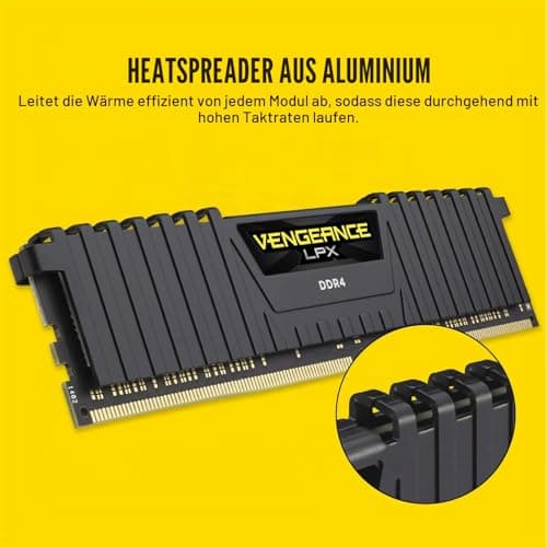 Corsair Vengeance LPX 32GB (2 x 16GB) DDR4 Bis zu 3600 MHz (PC4-28800) C18 1.35V Desktop Memory - Schwarz CMK32GX4M2D3600C18 2 x 16 GB Bild 8