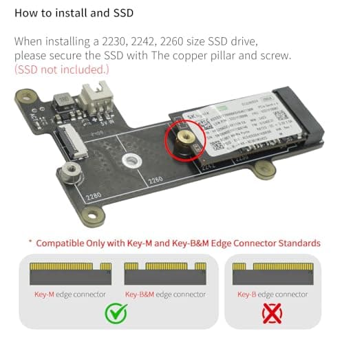 ElectroCookie PCIe auf M.2 NVMe SSD HAT Board für Raspberry Pi 5 (X1001) Bild 6