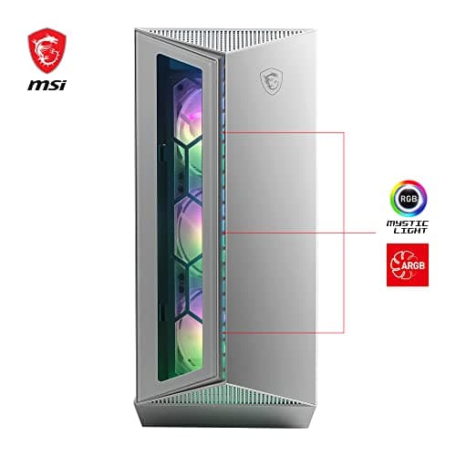MSI MPG GUNGNIR 110R White Mid-Tower PC Gehäuse - Gehärtetes Glas, unterstützt ATX, M-ATX, Mini-ITX, 4X 120mm ARGB Lüfter Hub Controller, magnetischer Staubfilter, USB 3.2 Gen 2x2 Typ-C, Gen 1 Typ-A Bild 4