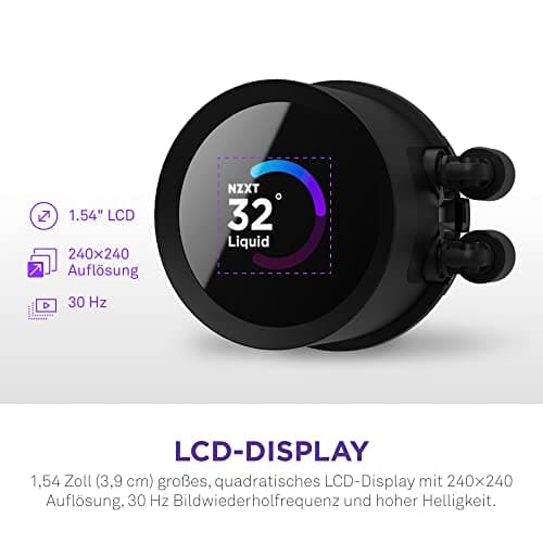 NZXT Kraken Serie – AIO CPU-Flüssigkeitskühler – Anpassbares LCD-Display – Hochleistungs-Lüfter – Kompatibel mit Intel® & AMD® Sockel – 280 – Schwarz Kraken 2023 280mm Schwarz Bild 6