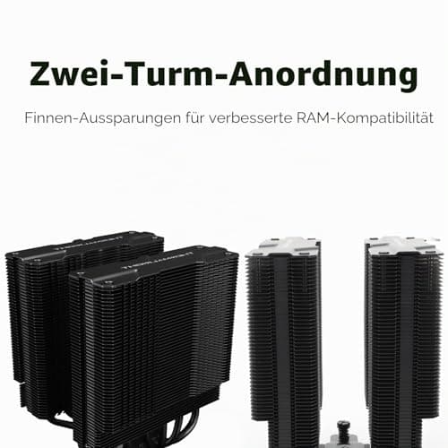 TR Peerless Assassin 120 Black CPU-Luftkühler, 6 Heatpipes, Dual TL-C12B 120mm PWM Lüfter, AGHP-Technologie, für AMD AM4 AM5,Intel 1700/1150/1155/1200/2011 Bild 8