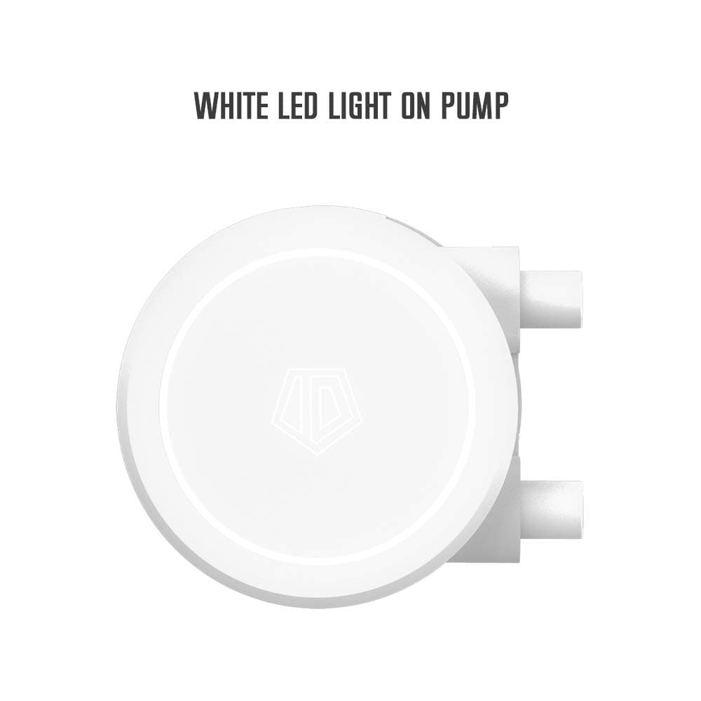 ID-COOLING FROSTFLOW X 240 SNOW CPU-Wasserkühler, AIO-Kühler, 240-mm-CPU-Flüssigkeitskühler, weißes LED-Licht, 2 x 120-mm-PWM-Lüfter, Intel 1200, 115X, AMD AM4 Bild 3