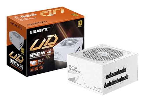 GIGABYTE UD850GM PG5 V2 Ice Netzteil - PCIe Gen 5.1, 80 Plus Gold, voll modulares Design, 120 mm Lüfter, ATX 3.1 kompatibel, UK-Stecker