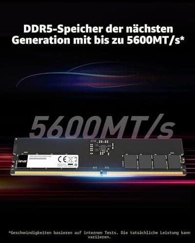 Lexar UDIMM 16GB DDR5 RAM 5600MHz CL46 288-Pin Computer RAM Hochleistungs-DRAM U-DIMM für PC/Computer Speicher AI 1.1V CL46-45-45-90 Bild 8