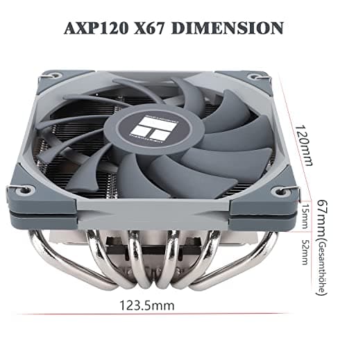 Thermalright AXP120-X67 Low-Profile-CPU-Luftkühler mit recht 120-mm-TL-C12015-PWM-Lüfter, 6 Heatpipes, 67 mm Höhe, für AMD AM4 AM5/Intel LGA 1700/1150/1151/1155/1200/1851(AXP120 X67) Bild 4