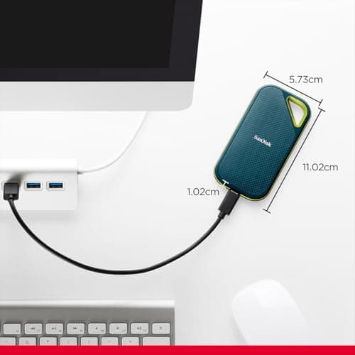 SANDISK Extreme PRO Portable SSD 4TB (up to 2000MB/s Read/Write speeds, 256 bit AES Hardware encryption, up to Three-Meter Drop Protection, IP65 Water and dust Resistance) Monterey 2000MB/s 4 TB Bild 7