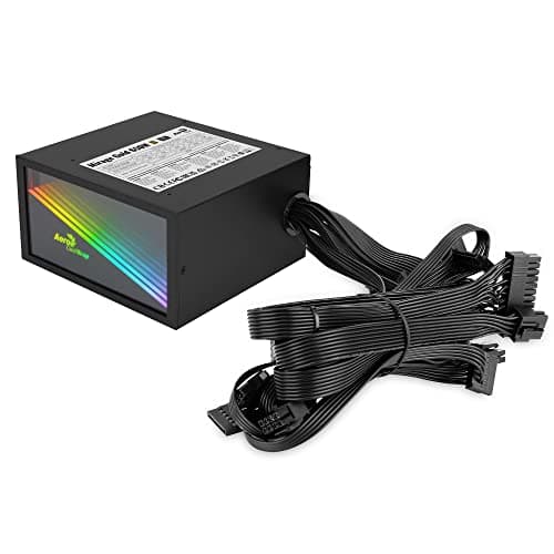 AeroCool MIRAGEGOLD650, PC Netzteil 650W, RGB Infinity Mirror, 80Plus Gold, Japanische Kondensatoren, Schwarz 650 MIRAGEGOLD Bild 6