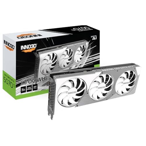 INNO3D NVIDIA GeForce RTX 5070 Ti X3 OC White 16GB GDDR7 Gaming Graphics Card (Triple Fan, 2 Slot, White, Reflex 2 RTX AI DLSS4) Bild 2