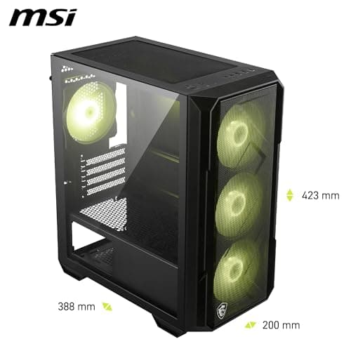 MAG Forge M120R Airflow - Mini-Tower PC-Gehäuse - Hoher Luftstrom, Micro-ATX-Kapazität, 240 mm Radiator-Unterstützung, Vier vorinstallierte ARGB-Lüfter, gehärtetes Glas-Seitenteil - Schwarz Bild 4