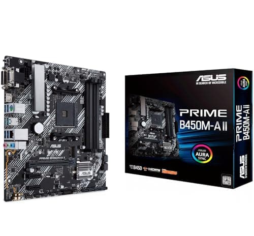 Asus Prime B450M-A II Mainboard Sockel AM4 (mATX, AMD Ryzen, DDR4-Speicher, M.2, SATA 6Gbit/s, USB 3.1 Gen 2 Typ-A. Aura Sync) microATX B450 Bild 2
