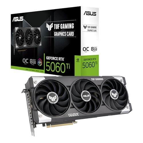 ASUS TUF Gaming GeForce RTX 5060 Ti OC Edition 8GB GDDR7 Gaming Grafikkarte (Nvidia GeForce RTX5060 Ti DLSS 4, 3,1-Slot Design, PCIe 5.0, 3X DisplayPort 2.1b, 1x HDMI 2.1b, TUF-RTX5060TI-O8G-GAMING)