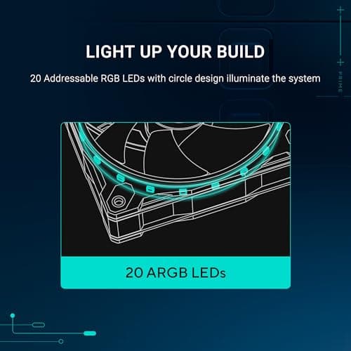 ASUS Prime MR120 White 3in1 ARGB-Gehäuselüfter 3er Pack (beidseitige Beleuchtung, 20 adressierbare RGB-LEDs, 28 mm Rahmen, PWM-Steuerung, Lüfterdrehzahl 1600 U/min, 21dB(A) Lärmpegel, 58 CFM, Weiß) Bild 6